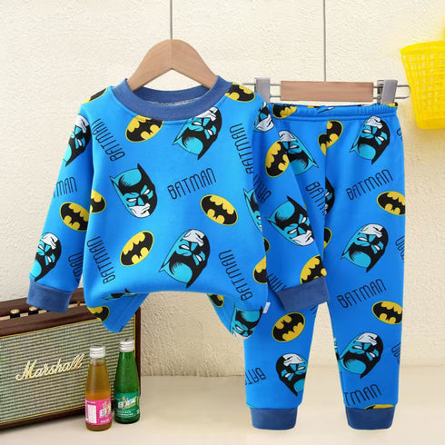 Batman Character Fleece Pajama Suit  Full Sleeves T-Shirt & Trouser 16732